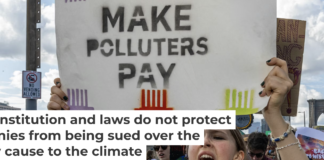 Across the U.S., people are calling for companies to pay for the damage they have done to the environment. Alex Kent/AFP via Getty Images